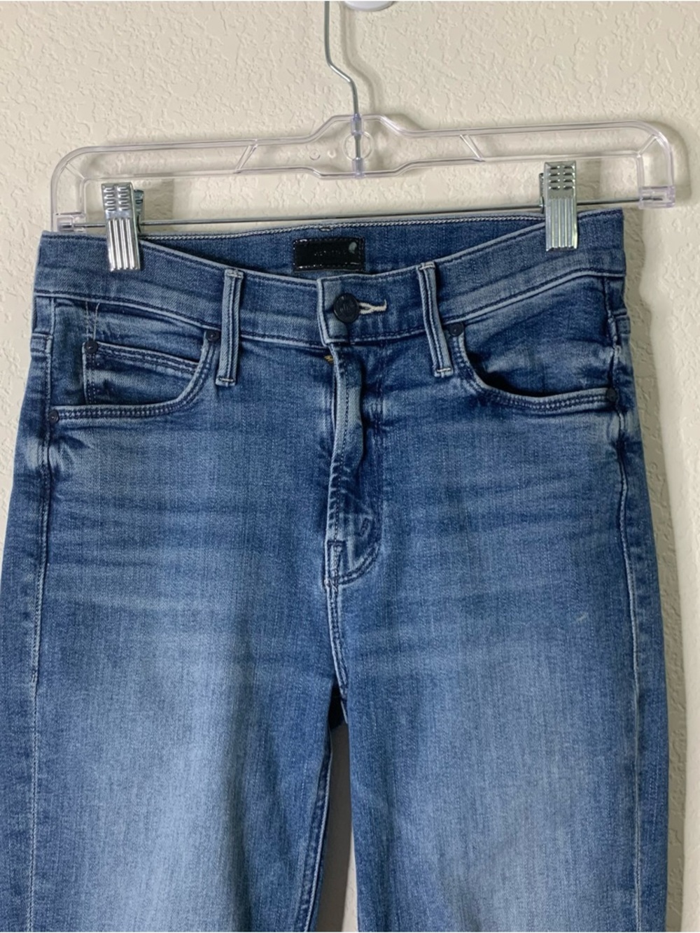 Mother Womens blue the mid rise dazzler ankle fray in we the animals 25 - Picture 3 of 11